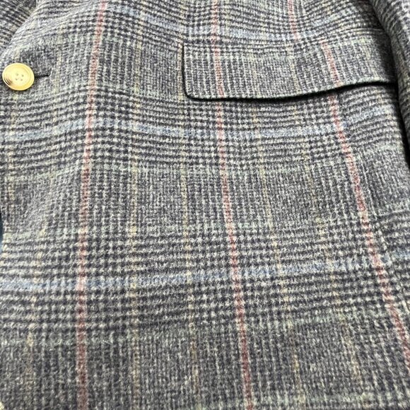 Vintage Austin Reed Blazer Mens 44R Gray Plaid Tweed Wool Houndstooth USA Made - Picture 5 of 14